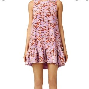 Floral Sleeveless Dress in Pink and Red